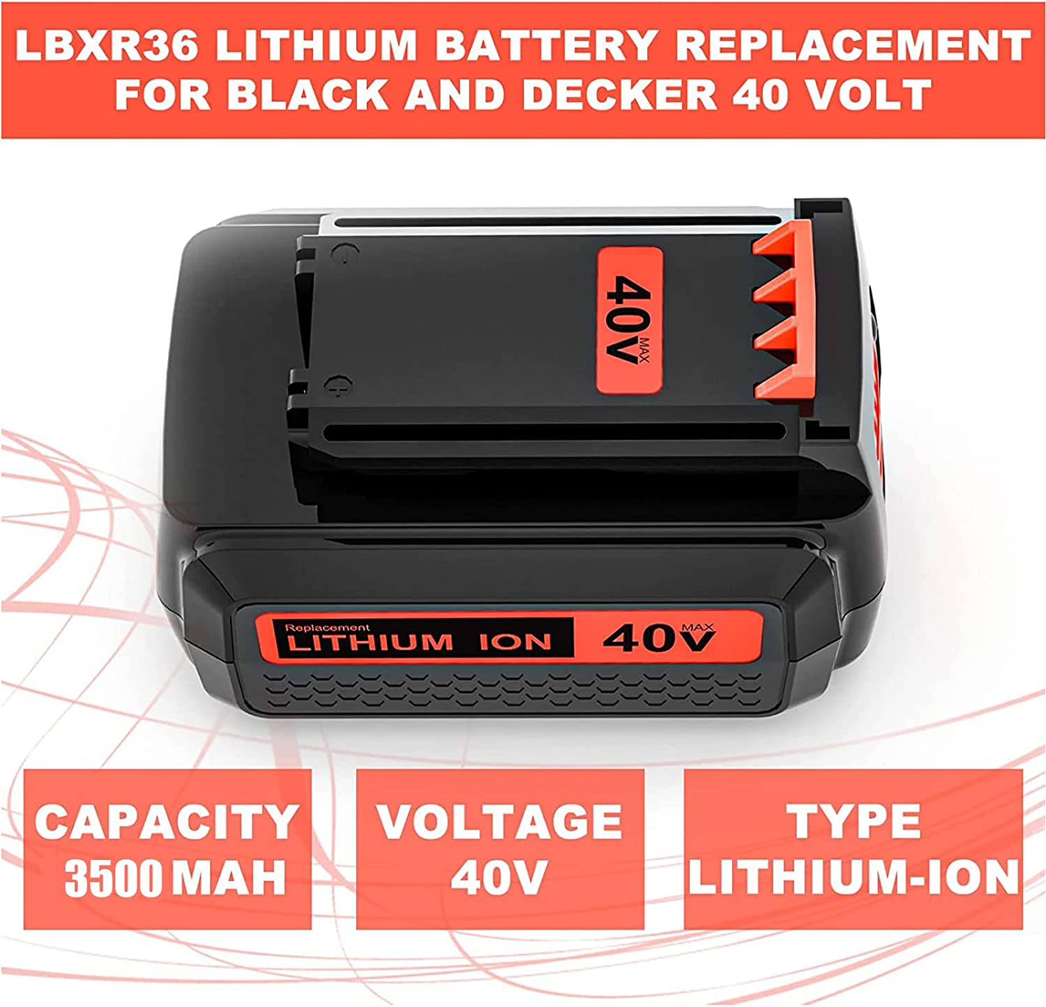 36V/40V 3.5Ah Replacement Batt - Black+Decker Tool Cordless ulasan dan harga