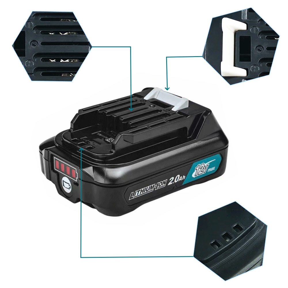 1PCS 10.8V 12V Max 2.0Ah Li-io - Makita Drill Hp1640 ulasan dan harga