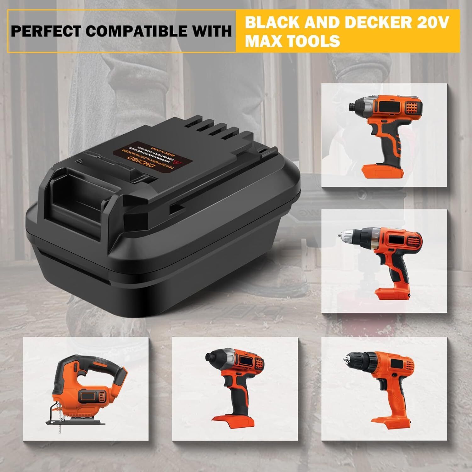 DM20BD Battery Adapter for DeW - Black+Decker Tool Cordless ulasan dan harga